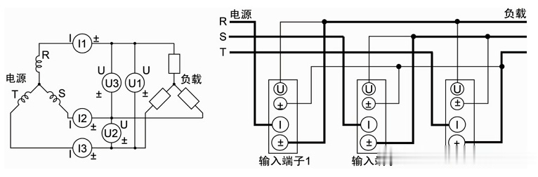 三相功率分析儀3V3A接線方式